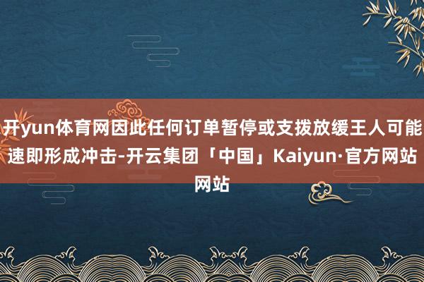 开yun体育网因此任何订单暂停或支拨放缓王人可能速即形成冲击-开云集团「中国」Kaiyun·官方网站