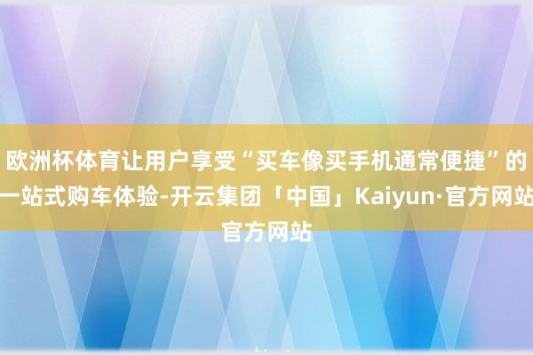 欧洲杯体育让用户享受“买车像买手机通常便捷”的一站式购车体验-开云集团「中国」Kaiyun·官方网站