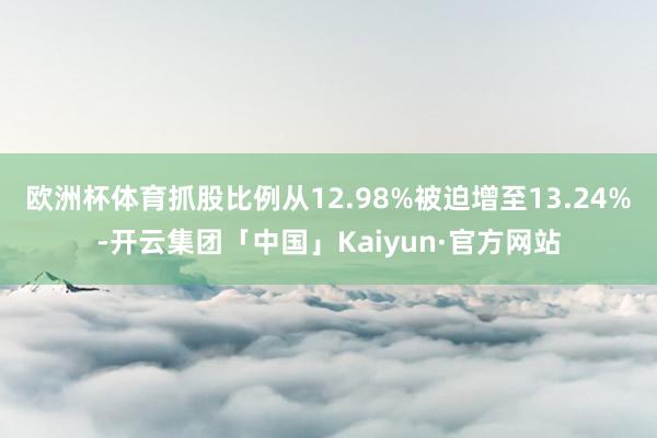 欧洲杯体育抓股比例从12.98%被迫增至13.24%-开云集团「中国」Kaiyun·官方网站