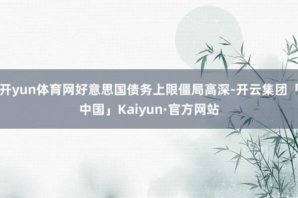 开yun体育网好意思国债务上限僵局高深-开云集团「中国」Kaiyun·官方网站
