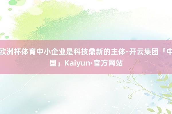 欧洲杯体育中小企业是科技鼎新的主体-开云集团「中国」Kaiyun·官方网站