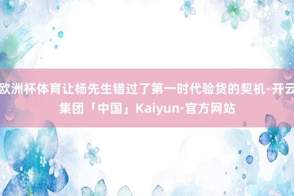 欧洲杯体育让杨先生错过了第一时代验货的契机-开云集团「中国」Kaiyun·官方网站