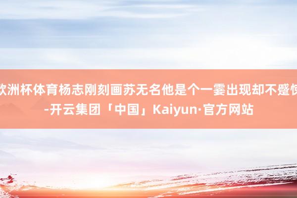 欧洲杯体育杨志刚刻画苏无名他是个一霎出现却不蹙悚-开云集团「中国」Kaiyun·官方网站