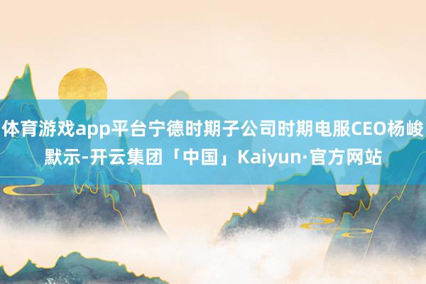 体育游戏app平台宁德时期子公司时期电服CEO杨峻默示-开云集团「中国」Kaiyun·官方网站