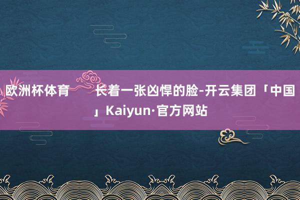 欧洲杯体育       长着一张凶悍的脸-开云集团「中国」Kaiyun·官方网站