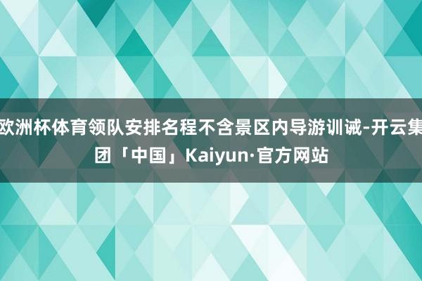 欧洲杯体育领队安排名程不含景区内导游训诫-开云集团「中国」Kaiyun·官方网站