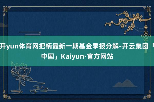 开yun体育网把柄最新一期基金季报分解-开云集团「中国」Kaiyun·官方网站