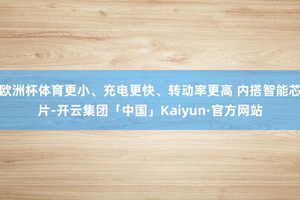 欧洲杯体育更小、充电更快、转动率更高 内搭智能芯片-开云集团「中国」Kaiyun·官方网站