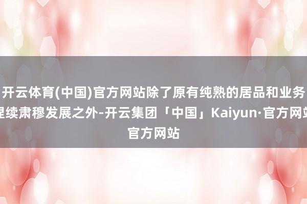 开云体育(中国)官方网站除了原有纯熟的居品和业务捏续肃穆发展之外-开云集团「中国」Kaiyun·官方网站