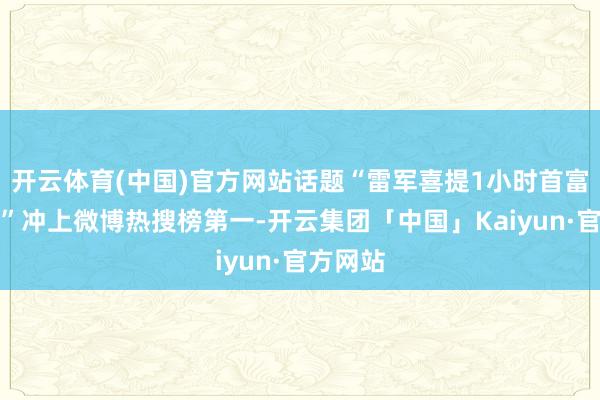 开云体育(中国)官方网站话题“雷军喜提1小时首富体验卡”冲上