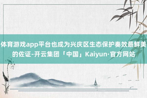 体育游戏app平台也成为兴庆区生态保护奏效最鲜美的佐证-开云