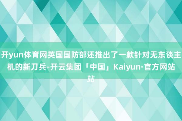 开yun体育网英国国防部还推出了一款针对无东谈主机的新刀兵-