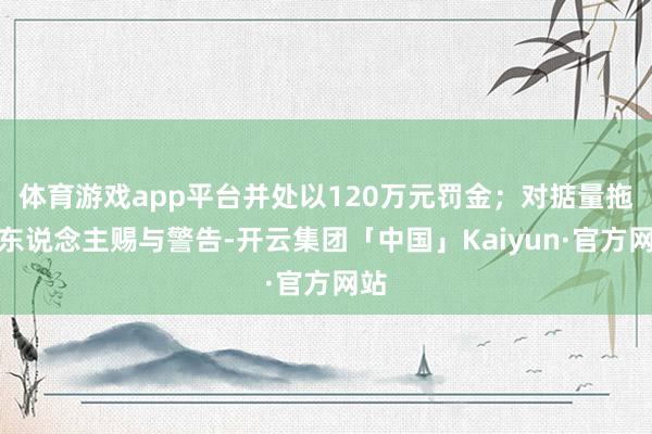 体育游戏app平台并处以120万元罚金；对掂量拖累东说念主赐