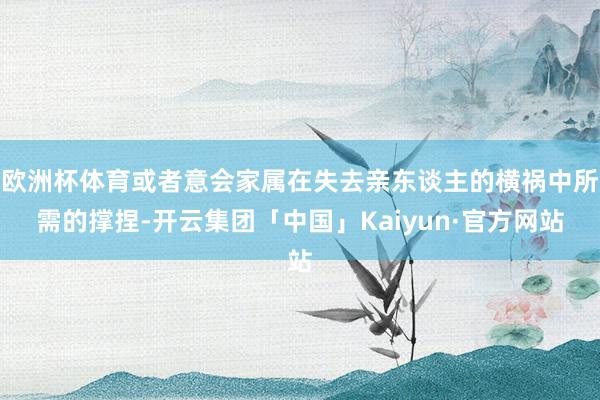 欧洲杯体育或者意会家属在失去亲东谈主的横祸中所需的撑捏-开云