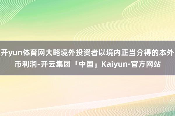 开yun体育网大略境外投资者以境内正当分得的本外币利润-开云